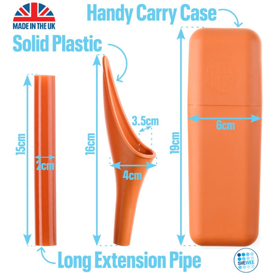 SHEWEE EXTREME FEMALE URINATION DEVICE WITH CASE & TUBE [CLR:ORANGE]