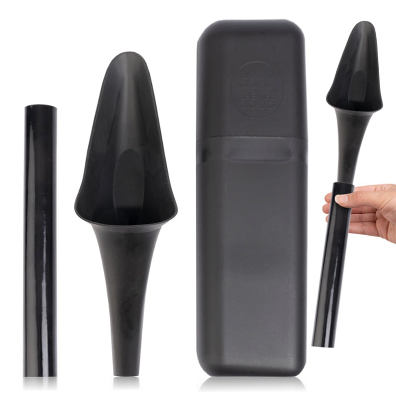 Load image into Gallery viewer, SHEWEE FLEXI FEMALE URINATION DEVICE WITH CASE &amp; TUBE [CLR:BLACK]

