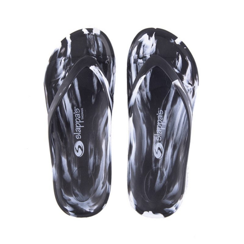 Load image into Gallery viewer, SLAPPA'S THONGS BLACK &amp; WHITE [SZ:39]
