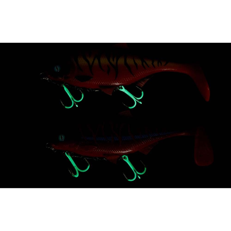Load image into Gallery viewer, MIKADO JAWS EVO STINGER RIG [SZ:DOUBLE FLURO]
