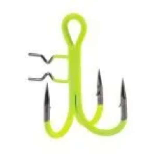 MIKADO JAWS VERTICAL TREBLE HOOK [SZ:3/0 UV YELLOW]