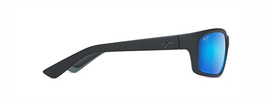 MAUI JIM KANAIO COAST SUNGLASSES MATTE TRANSLUCENT BLUE BACK WITH STRIPE THIN GLASS BLUE HAWAII 
