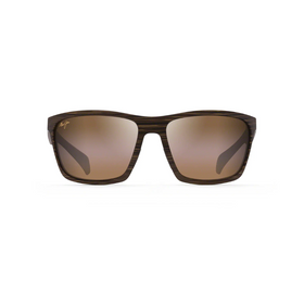 MAUI JIM MAKOA SUNGLASSES MATTE BROWN WOOD GRAIN THIS GLASS HCL BRONZE 