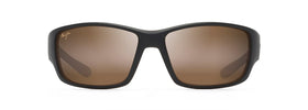 MAUI JIM LOCAL KINE SUNGLASSES MATTE DARK TRANSPARENT BROWN WITH TAN AND CREAM THIN GLASS HCL BRONZE 