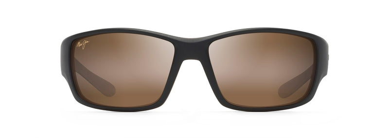 Load image into Gallery viewer, MAUI JIM LOCAL KINE SUNGLASSES MATTE DARK TRANSPARENT BROWN WITH TAN AND CREAM THIN GLASS HCL BRONZE 
