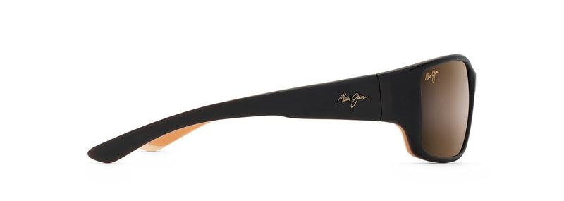 Load image into Gallery viewer, MAUI JIM LOCAL KINE SUNGLASSES MATTE DARK TRANSPARENT BROWN WITH TAN AND CREAM THIN GLASS HCL BRONZE 
