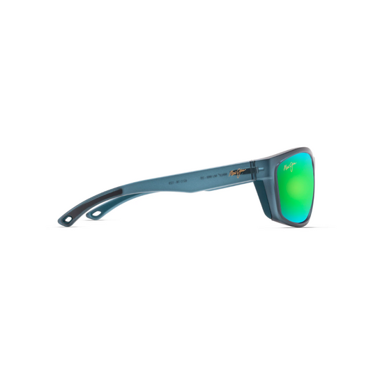 MAUI JIM NUU LANDING MATTE TEAL W/ AQUAMARINE RUBBER THIN GLASS MAUI GREEN