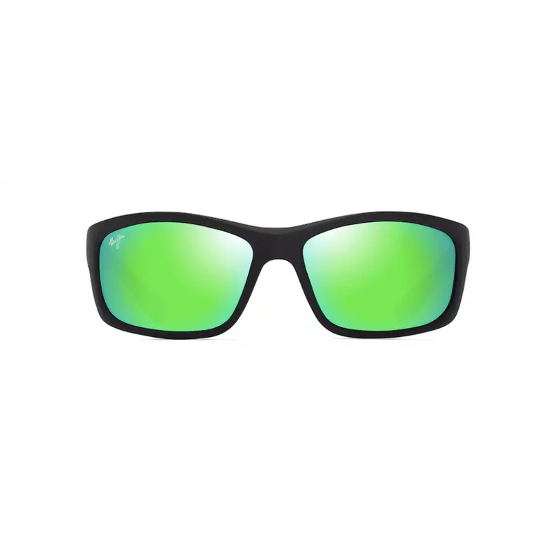 Load image into Gallery viewer, MAUI JIM KANAIO COAST SUNGLASSES MATTE BLACK/GREEN THIN GLASS MAUIGREEN
