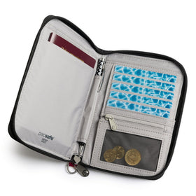 PACSAFE RFIDSAFE COMPACT TRAVEL ORGANIZER COASTAL BLUE