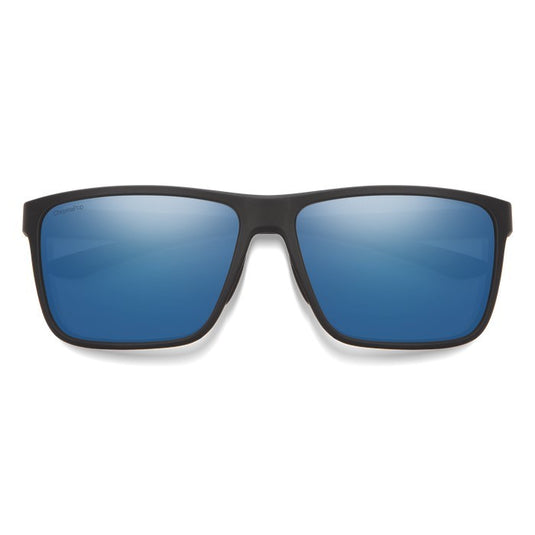 SMITHS OPTICS RIPTIDE MATTE BLACK CHROMAPOP GLASS BLUE MIRROR 