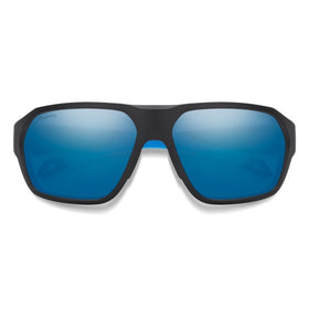 SMITHS OPTICS DECKBOSS MATT BLACK/BLUE CHROMAPOP GLASS POLARIZED BLUE MIRROR 