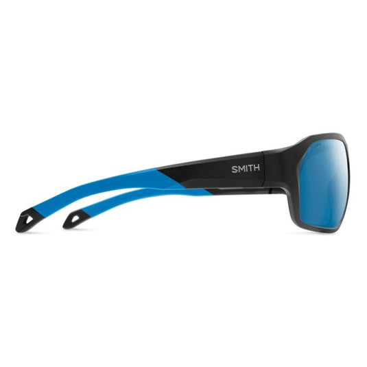 SMITHS OPTICS DECKBOSS MATT BLACK/BLUE CHROMAPOP GLASS POLARIZED BLUE MIRROR 