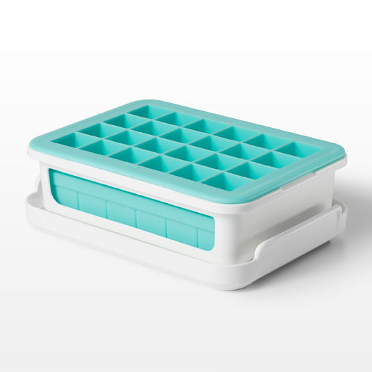 OXO COVERED SILICONE ICE CUBE TRAY [SZ:48 CUBE SMALL  CLR:SEAFOAM]