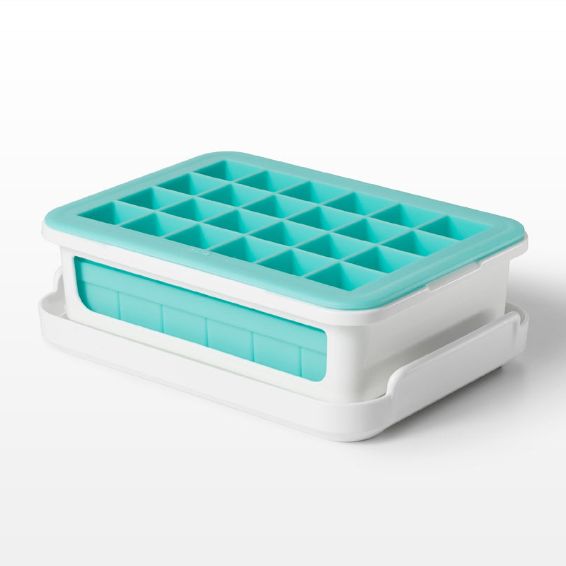 Load image into Gallery viewer, OXO COVERED SILICONE ICE CUBE TRAY [SZ:48 CUBE SMALL  CLR:SEAFOAM]
