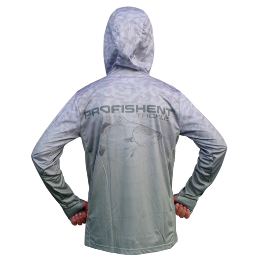 PROFISHENT KIDS HOODED LS OLIVE BARRA [SZ:2]