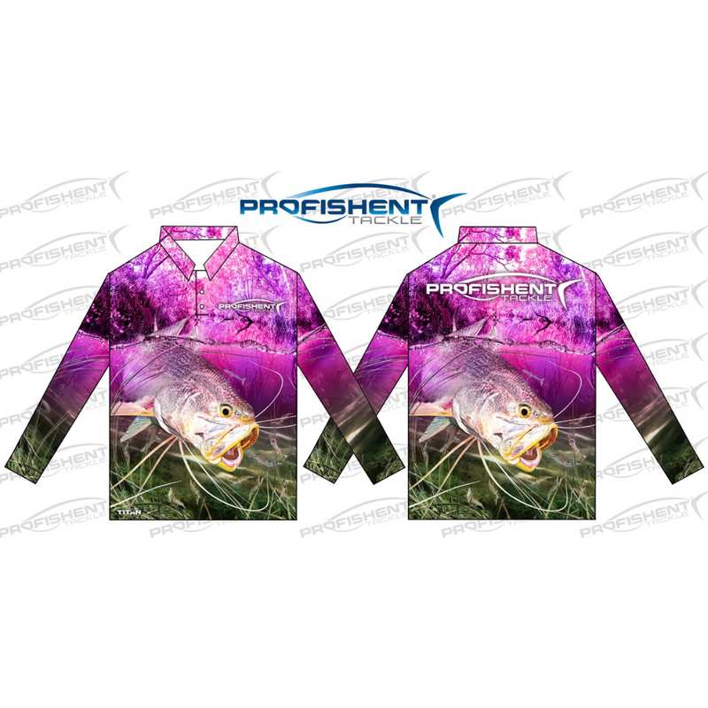 Load image into Gallery viewer, PROFISHENT SUBLIMATED LONG SLEEVED SHIRT THREADFIN SALMON [CLR:PINK SZ:3X-LARGE]
