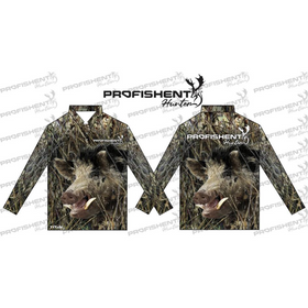 PROFISHENT KIDS SUBLIMATED LONG SLEEVED SHIRT GINGER PIG [CLR:BROWN SZ:0]