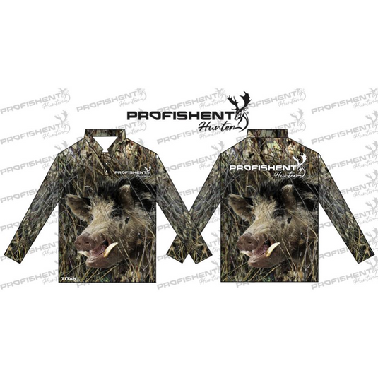 PROFISHENT KIDS SUBLIMATED LONG SLEEVED SHIRT GINGER PIG [CLR:BROWN SZ:0]
