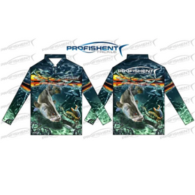 PROFISHENT KIDS SUBLIMATED LONG SLEEVED SHIRT BARRA STORM [CLR:NAVY SZ:0]