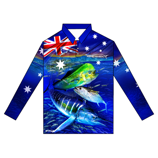 PROFISHENT SUBLIMATED LONG SLEEVED SHIRT OZ BLUE WATER [SZ:2X-LARGE]