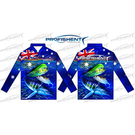 PROFISHENT KIDS SUBLIMATED LONG SLEEVED SHIRT OZ BLUE WATER [SZ:0]