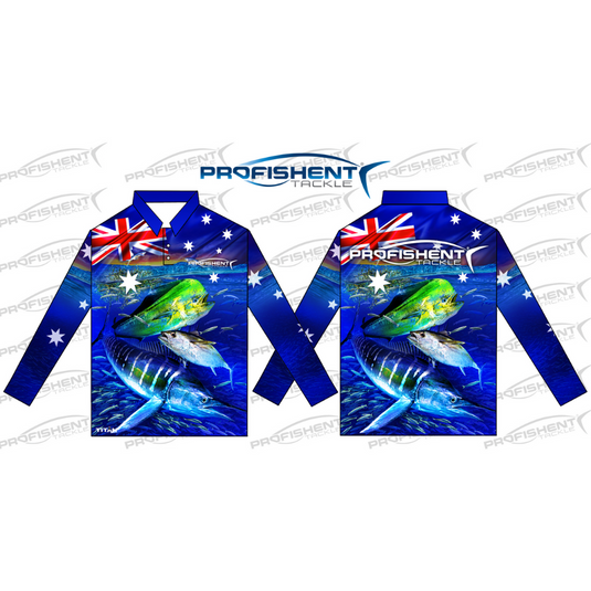 PROFISHENT KIDS SUBLIMATED LONG SLEEVED SHIRT OZ BLUE WATER [SZ:0]