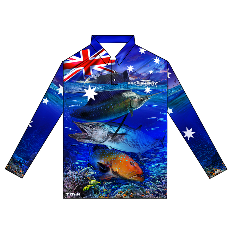 Load image into Gallery viewer, PROFISHENT SUBLIMATED LONG SLEEVED SHIRT OZ NORTHERN BLUE WATER [SZ:2X-LARGE]
