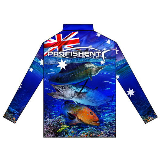 PROFISHENT SUBLIMATED LONG SLEEVED SHIRT OZ NORTHERN BLUE WATER [SZ:2X-LARGE]