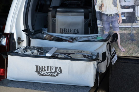 DRIFTA STOCKTON DRAWER BAG CLEAR TOP LARGE GREY