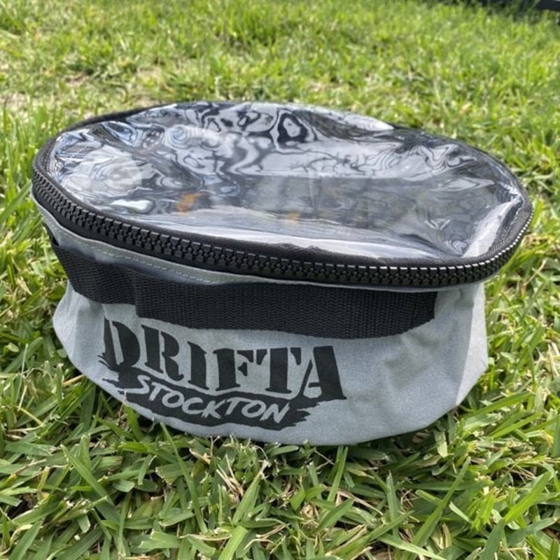 Load image into Gallery viewer, DRIFTA STOCKTON ROUND BAG MEDIUM GREY CLEAR TOP
