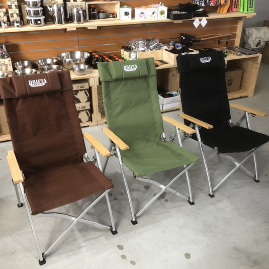 DRIFTA STOCKTON DELUXE RECLINING CAMP CHAIR GREEN