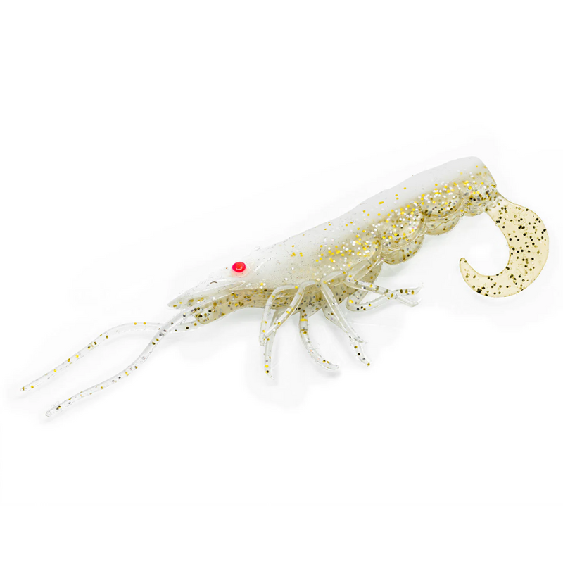 Load image into Gallery viewer, CHASEBAITS CURLY PRAWN [SZ:60MM CLR:01 MILK FLASH]
