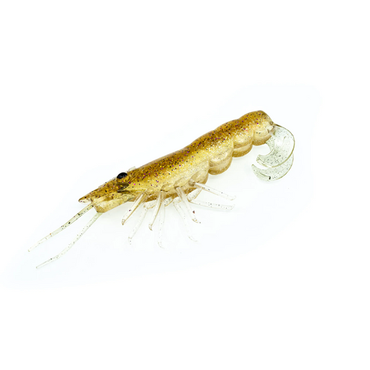 CHASEBAITS CURLY PRAWN [SZ:90MM CLR:04 GOLD SHINER]
