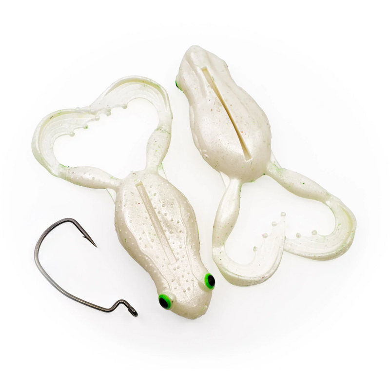 Load image into Gallery viewer, CHASEBAITS FLEXI FROG [SZ:40MM CLR:03 PEARL WHITE]
