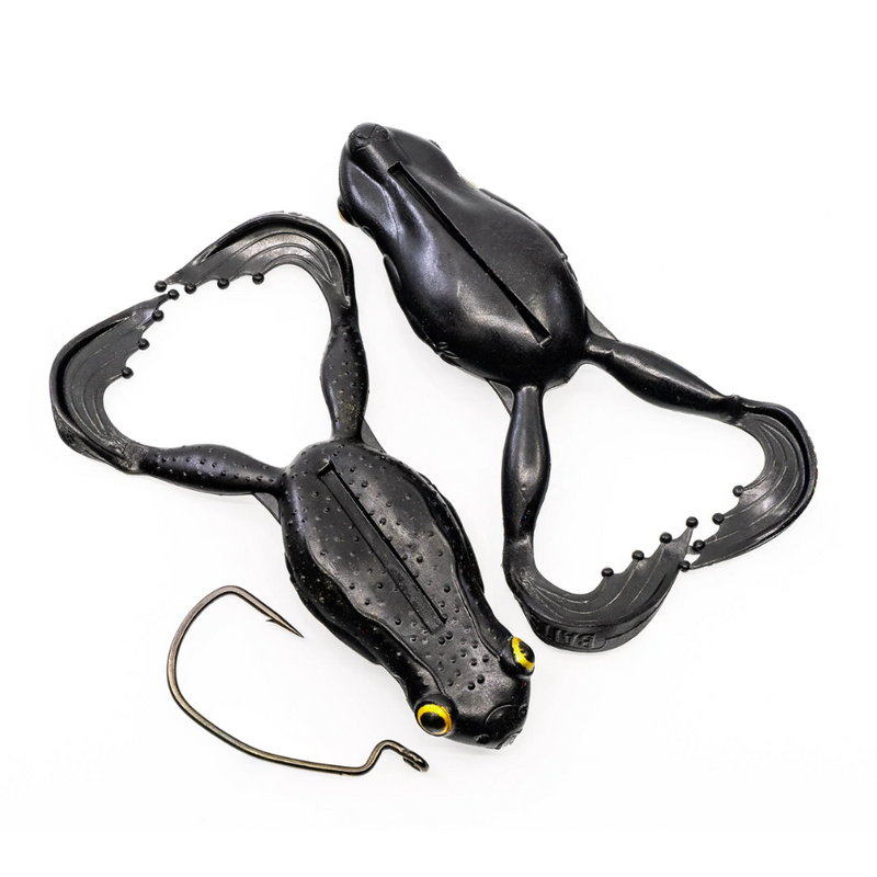 Load image into Gallery viewer, CHASEBAITS FLEXI FROG [SZ:40MM CLR:04 BLACK]
