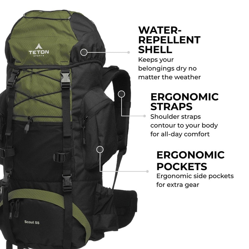 Load image into Gallery viewer, TETON SCOUT 55L BACKPACK [CLR:OLIVE]
