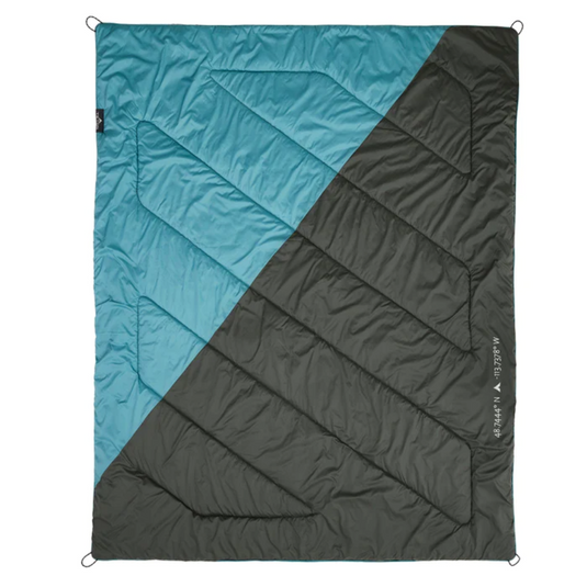TETON HIGHLINE RUGGED OUTDOOR CAMP BLANKET [CLR:TEAL & SLATE]