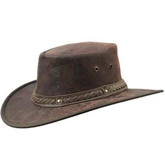 BARMAH SQUASHY CRACKLE KANGAROO HAT [CLR:DARK BROWN SZ:LARGE]