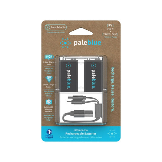 PALEBLUE 9V USB RECHARGEABLE SMART BATTERIES