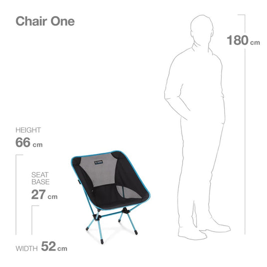 HELINOX CHAIR ONE BLACK WITH BLUE FRAME