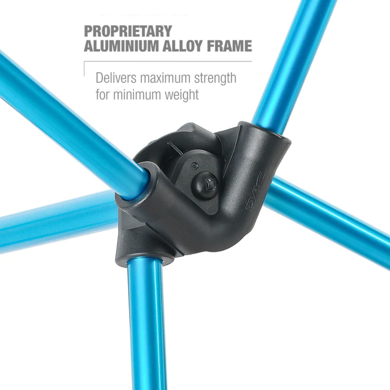 Load image into Gallery viewer, HELINOX CHAIR ZERO HIGHBACK BLACK WITH CYAN BLUE FRAME
