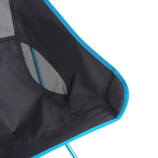 HELINOX CHAIR TWO BLACK WITH CYAN BLUE FRAME