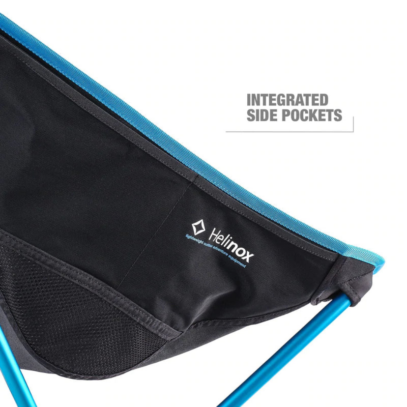 Load image into Gallery viewer, HELINOX SUNSET CHAIR BLACK WITH CYAN BLUE FRAME
