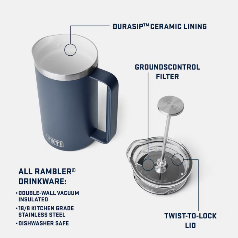 Load image into Gallery viewer, YETI RAMBLER 34oz FRENCH PRESS [CLR:NAVY]
