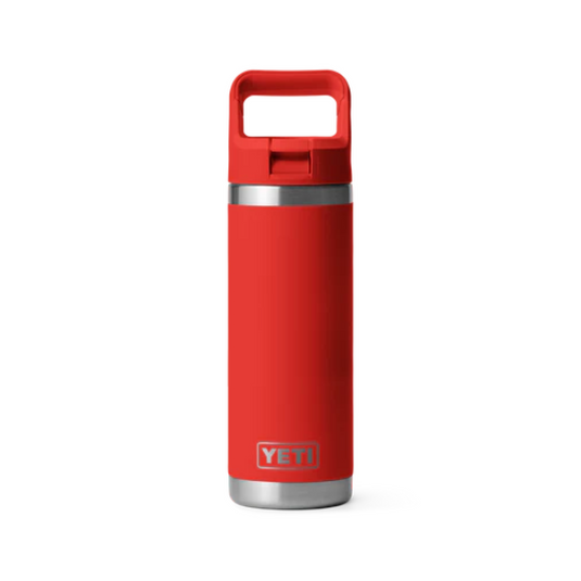 YETI RAMBLER BOTTLE 18oz 532ml WITH STRAW CAP [CLR:CANYON RED]