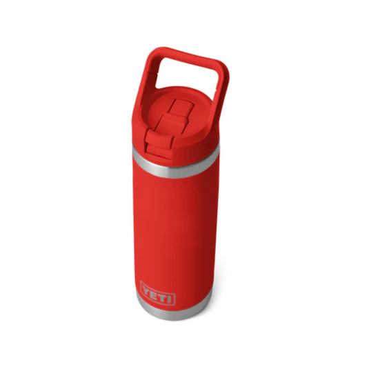 YETI RAMBLER BOTTLE 18oz 532ml WITH STRAW CAP [CLR:CANYON RED]