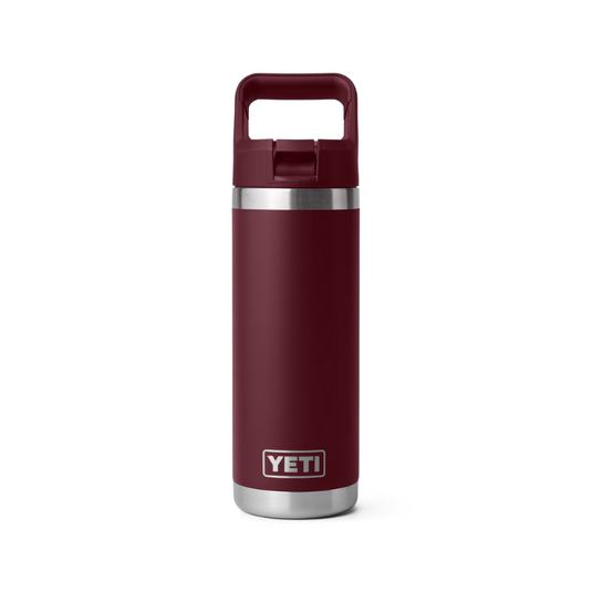 YETI RAMBLER BOTTLE 18oz 532ml WITH STRAW CAP [CLR:WILD VINE RED]