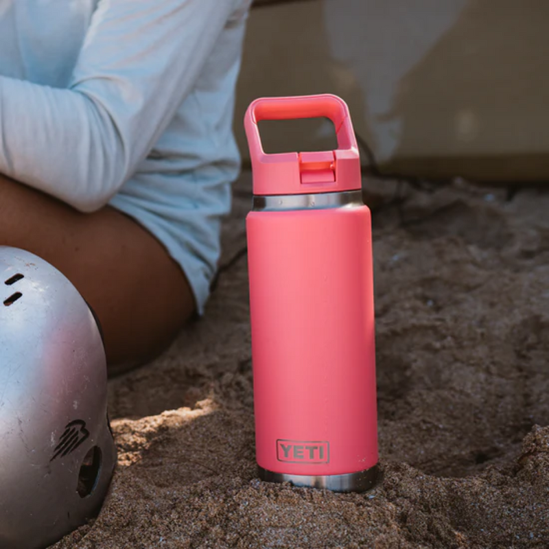 Load image into Gallery viewer, YETI RAMBLER BOTTLE 26oz 760ml WITH STRAW CAP [CLR:TROPICAL PINK]
