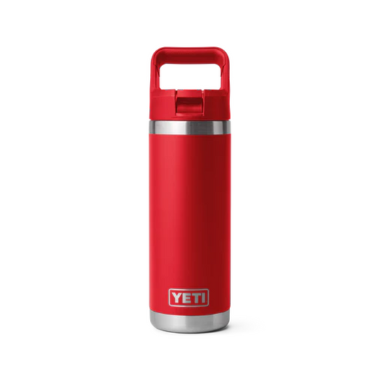 YETI RAMBLER BOTTLE 18oz 532ml WITH STRAW CAP [CLR:RESCUE RED]
