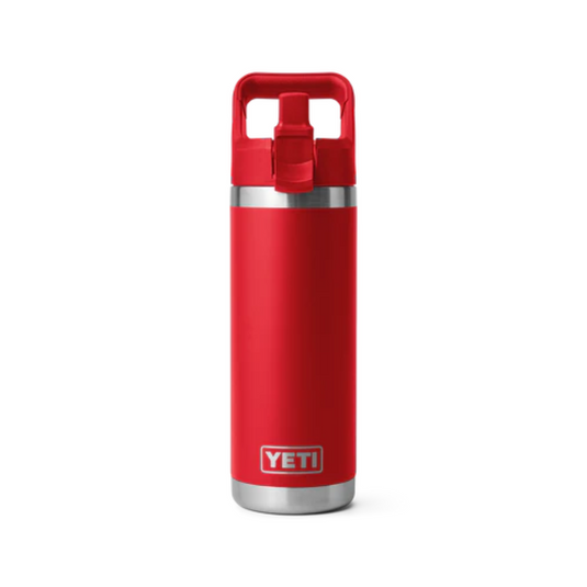 YETI RAMBLER BOTTLE 18oz 532ml WITH STRAW CAP [CLR:RESCUE RED]